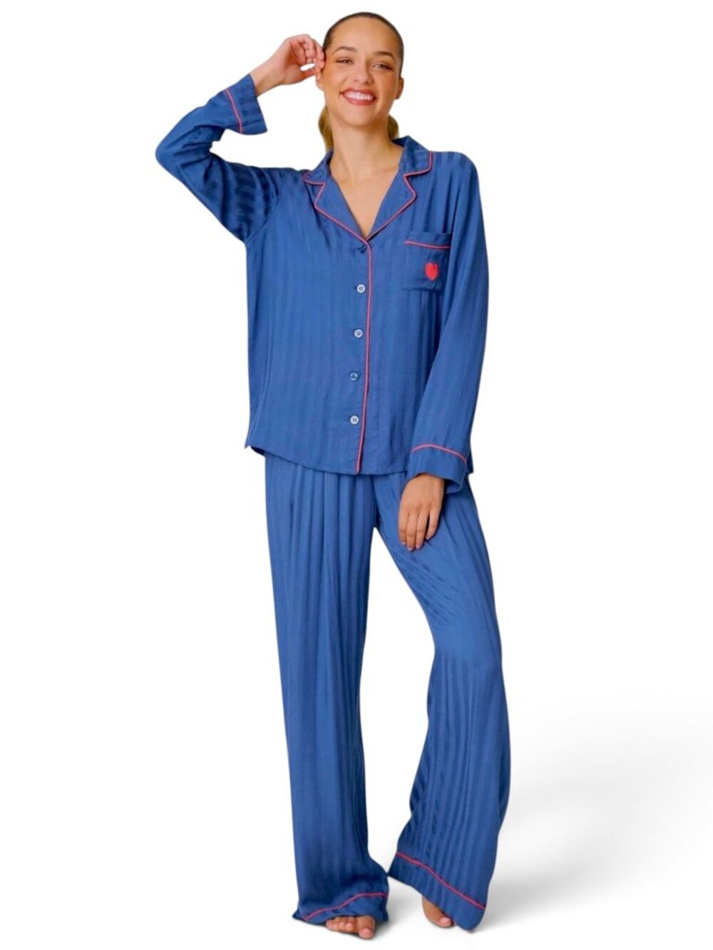 PJ Salvage La Vie En Rose Pajama Set Blue Harbor NWT New S Small